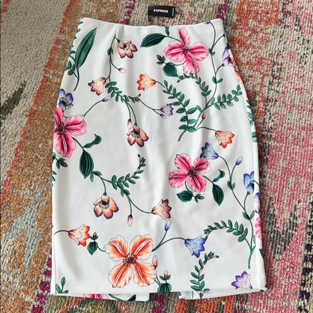 Express floral pencil skirt Small